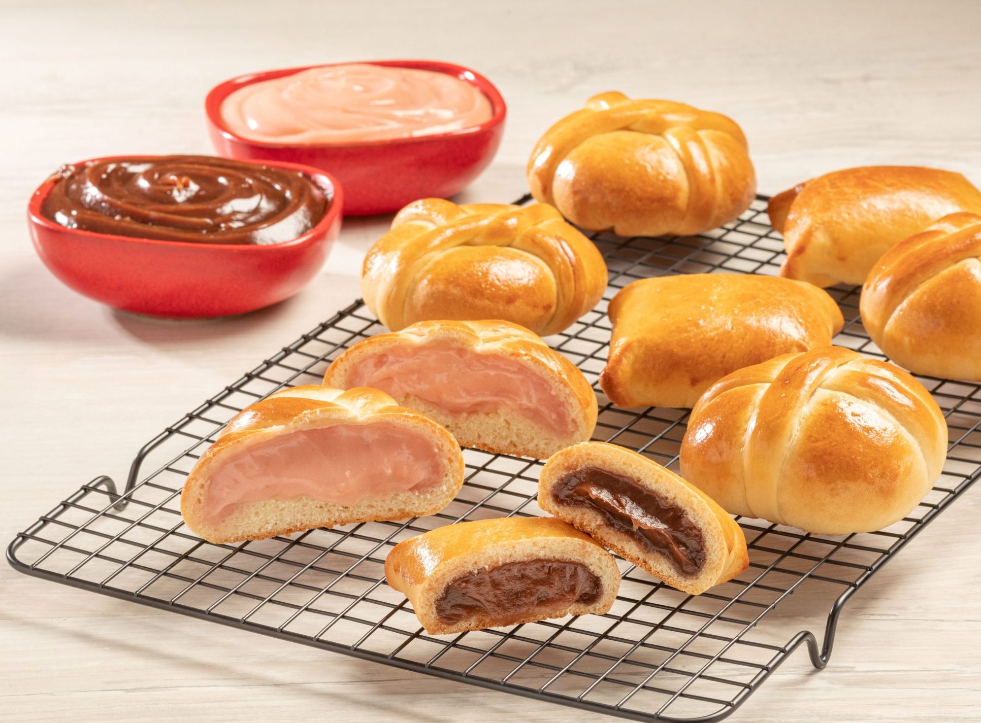 mini pão doce recheado