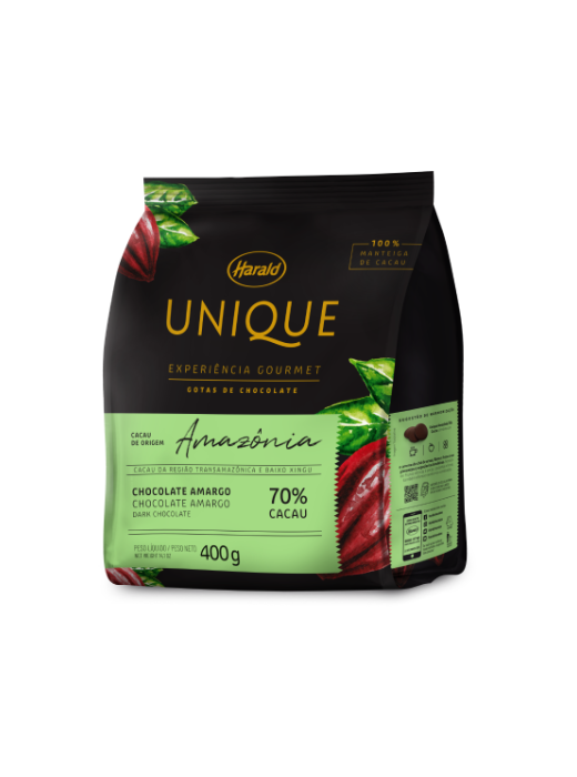 Chocolate Unique Amazônia 70 Cacau em Gotas 400g Harald
