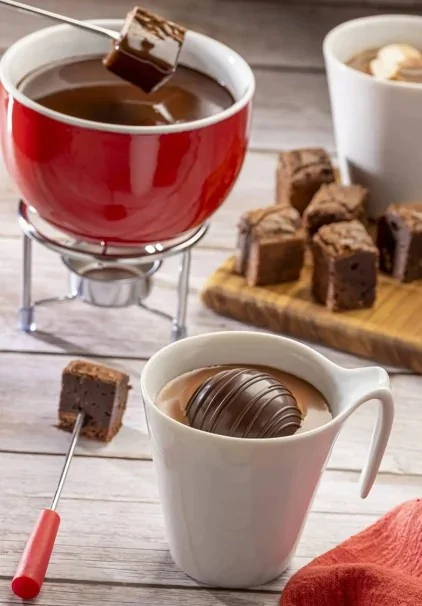 Fondue com Brownie