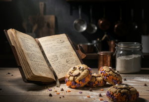 Mini cookies monstrinhos, brigadeiros e donuts finalizados com Confeité TOP laranja e roxo para o Halloween